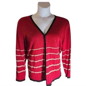 Emma James Red Gold Cardigan Plus Size 2